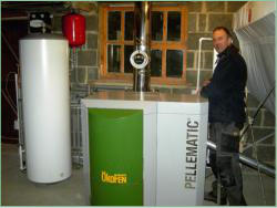 Okofen Pellet biomass boiler & buffer tank